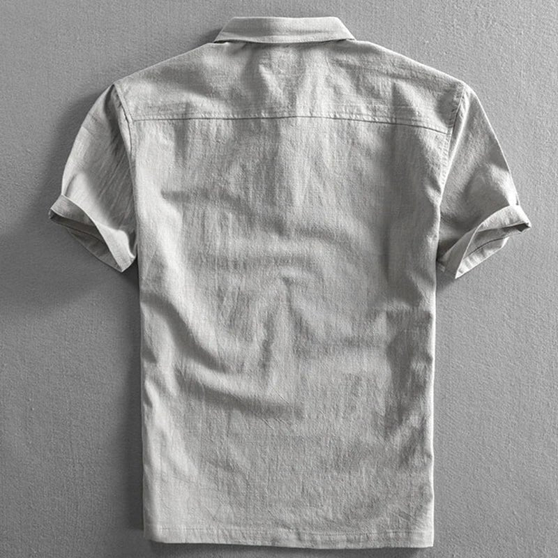 Men's Classic Linen Short-Sleeve Polo Shirt