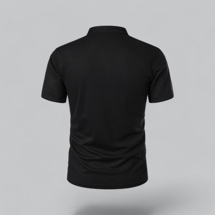 Men's Cotton Short-Sleeve Mandarin Collar Polo Shirt