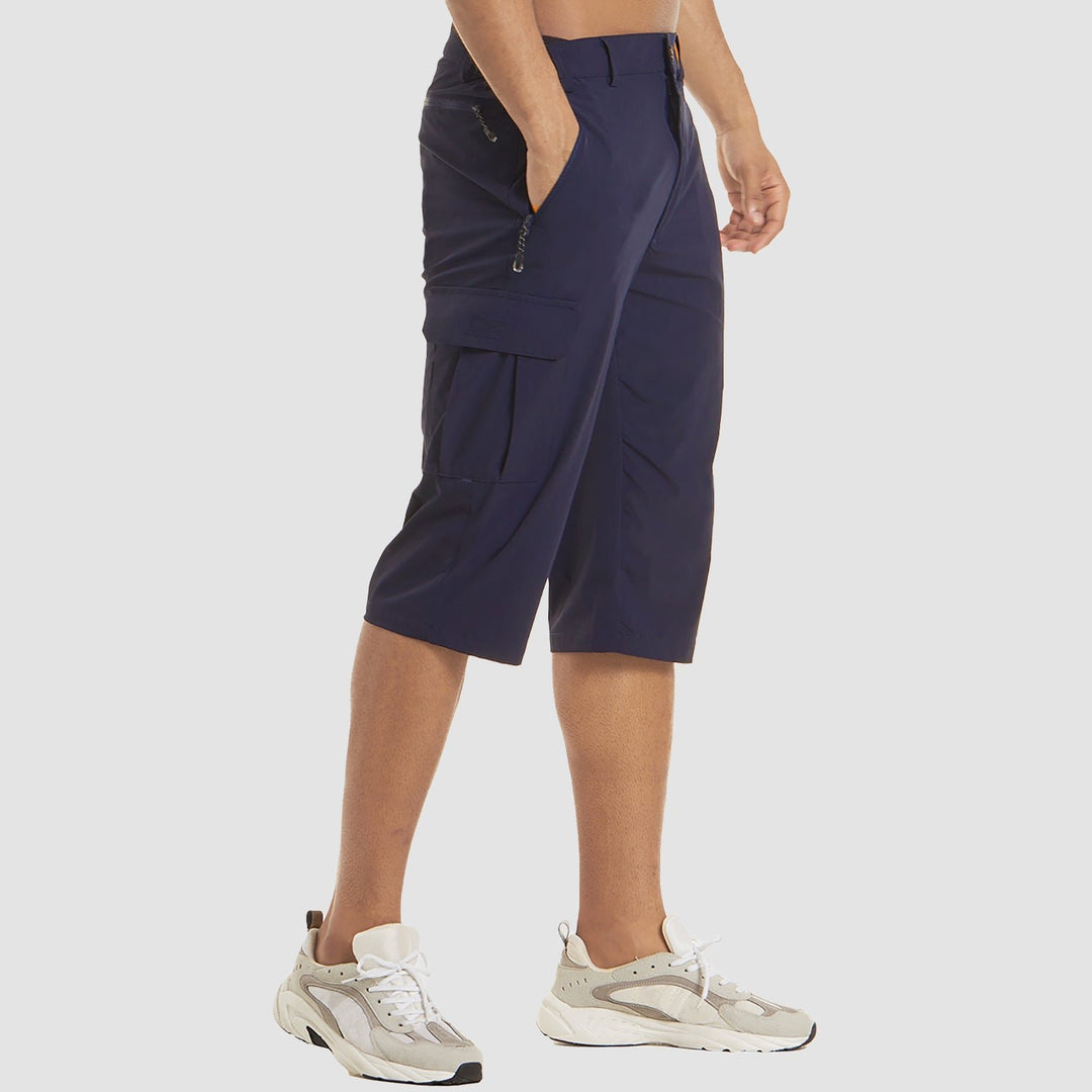 Men's Knee-Length Multi-Pocket Cargo Shorts