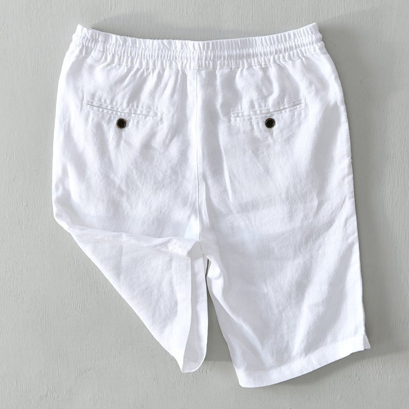 Men's Mid-Rise Drawstring Linen Shorts
