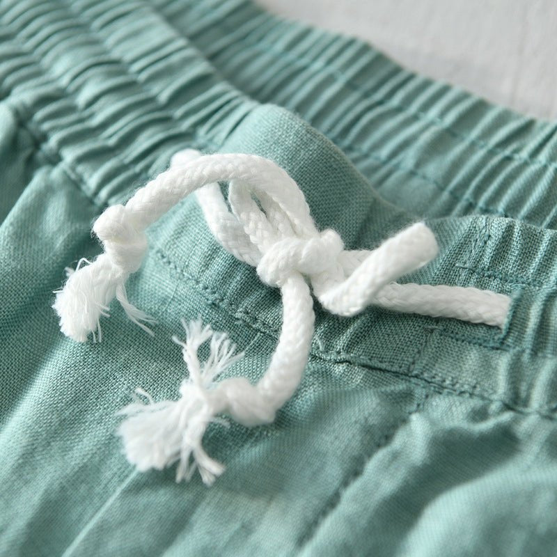 Men's Mid-Rise Drawstring Linen Shorts