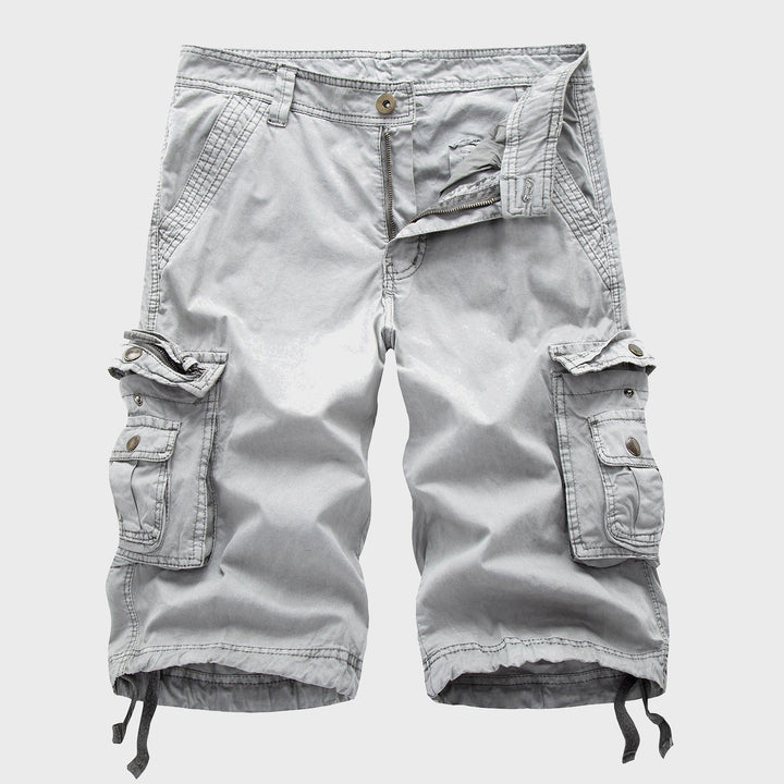Men's Multi-Pocket Drawstring Cargo Shorts - Gray