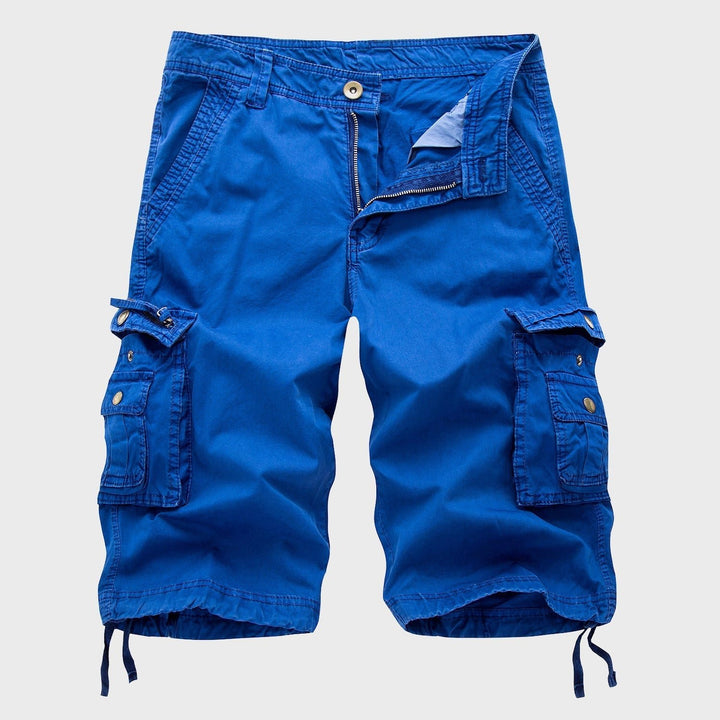 Men's Multi-Pocket Drawstring Cargo Shorts - Blue