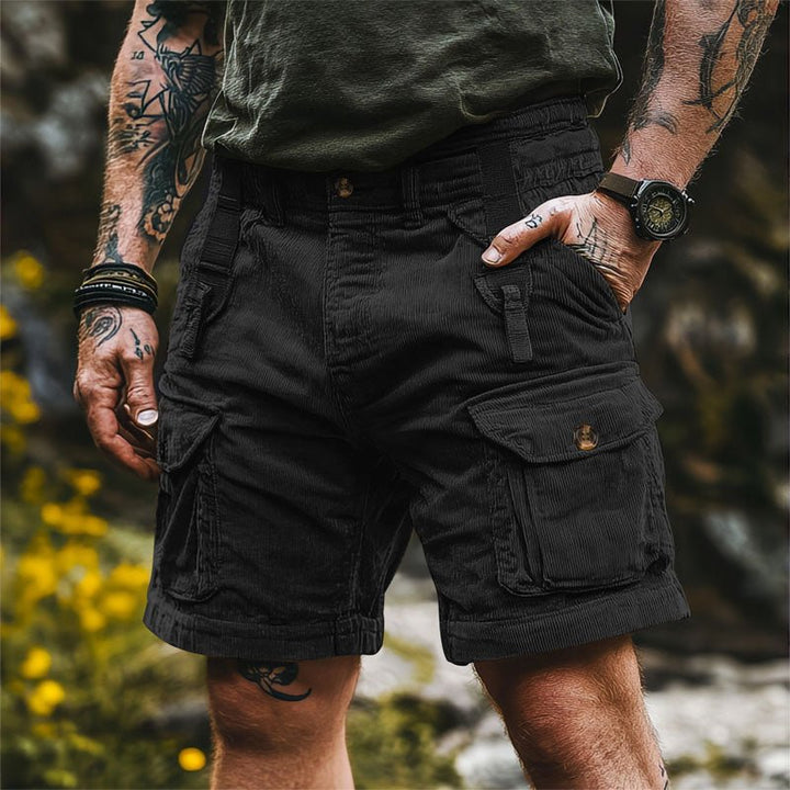 Men's Outdoor Corduroy Cargo Shorts - Black