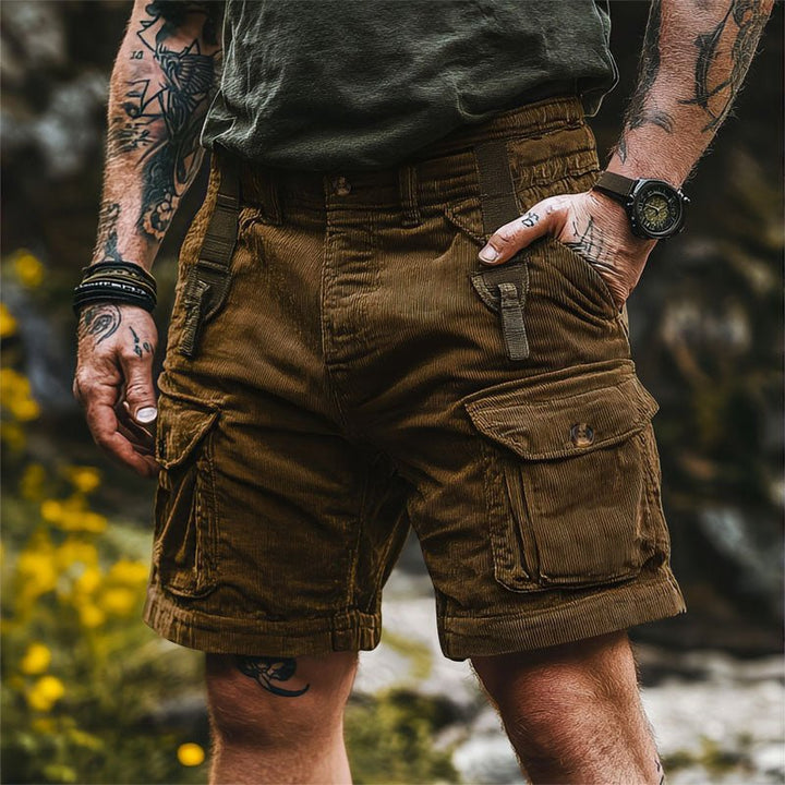Men's Outdoor Corduroy Cargo Shorts - Brown