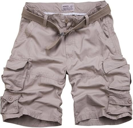 Men's Relaxed-Fit Camouflage Cargo Shorts - Beige