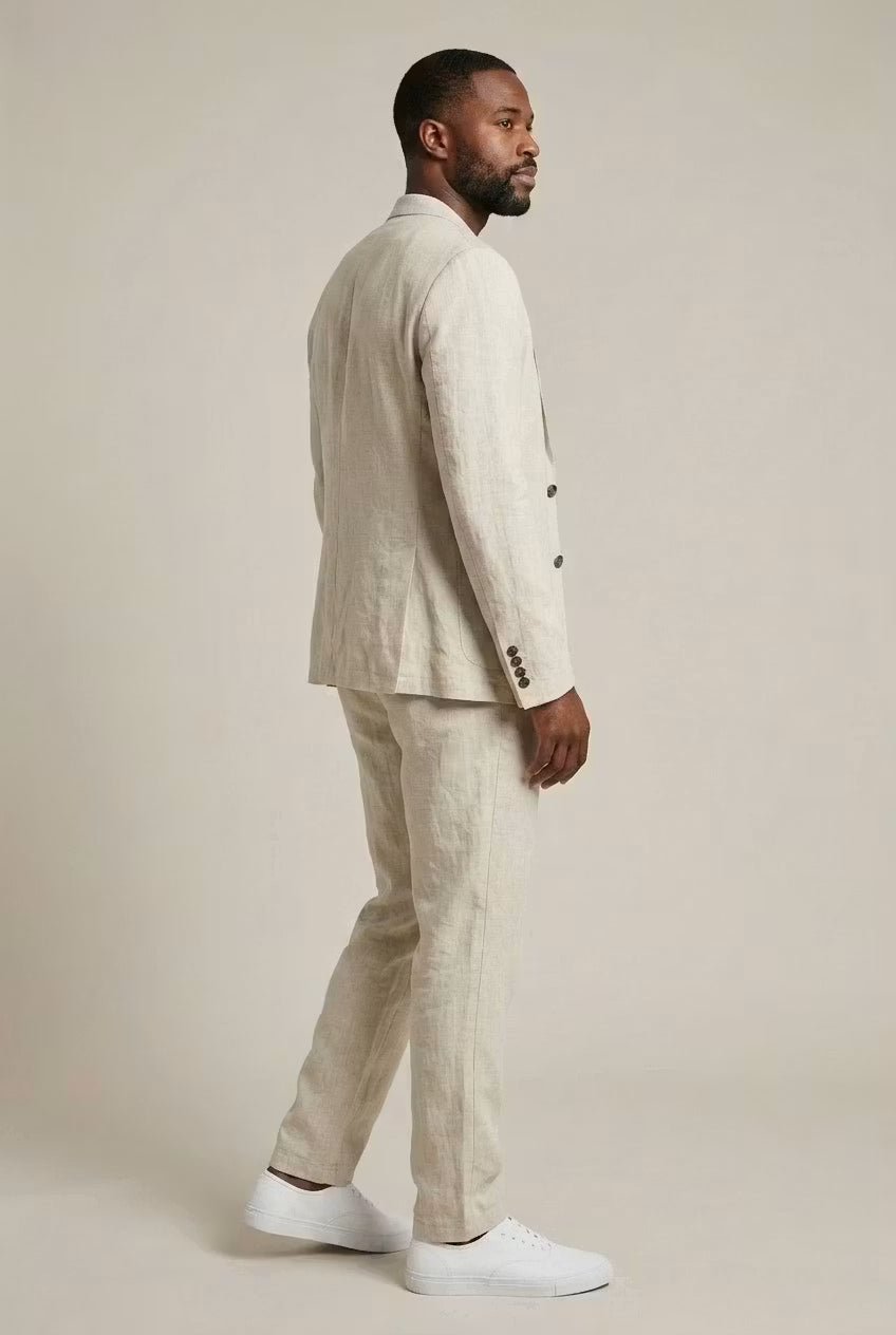 Men's Relaxed-Fit Linen Blazer Pants Set