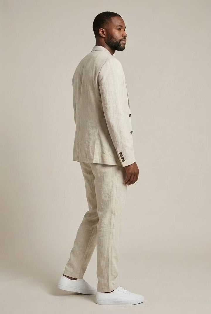 Men's Relaxed-Fit Linen Blazer Pants Set
