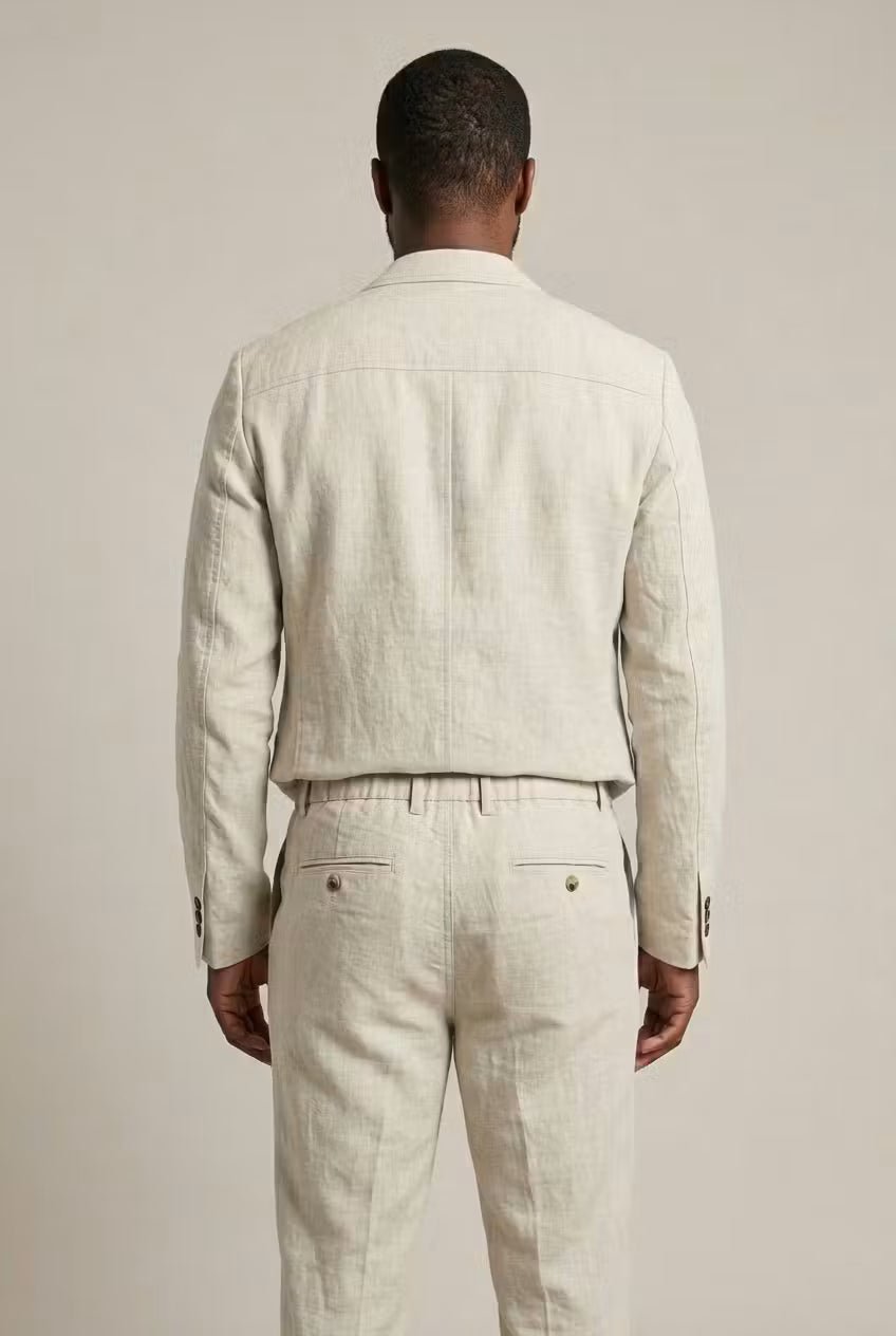 Men's Relaxed-Fit Linen Blazer Pants Set