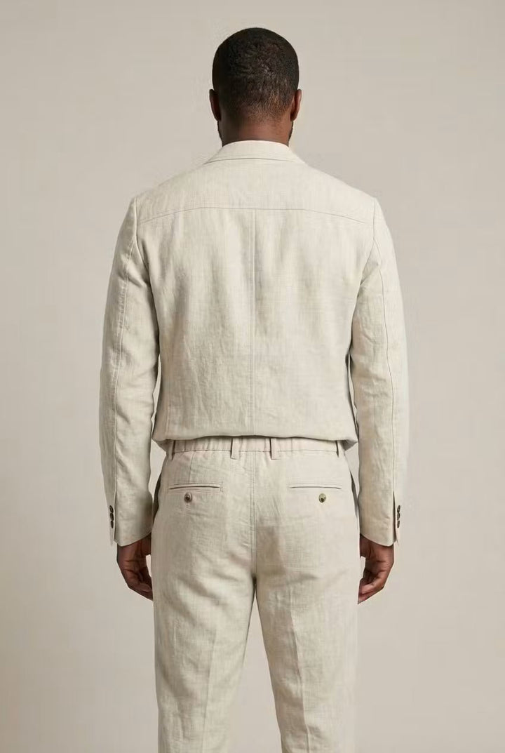 Men's Relaxed-Fit Linen Blazer Pants Set
