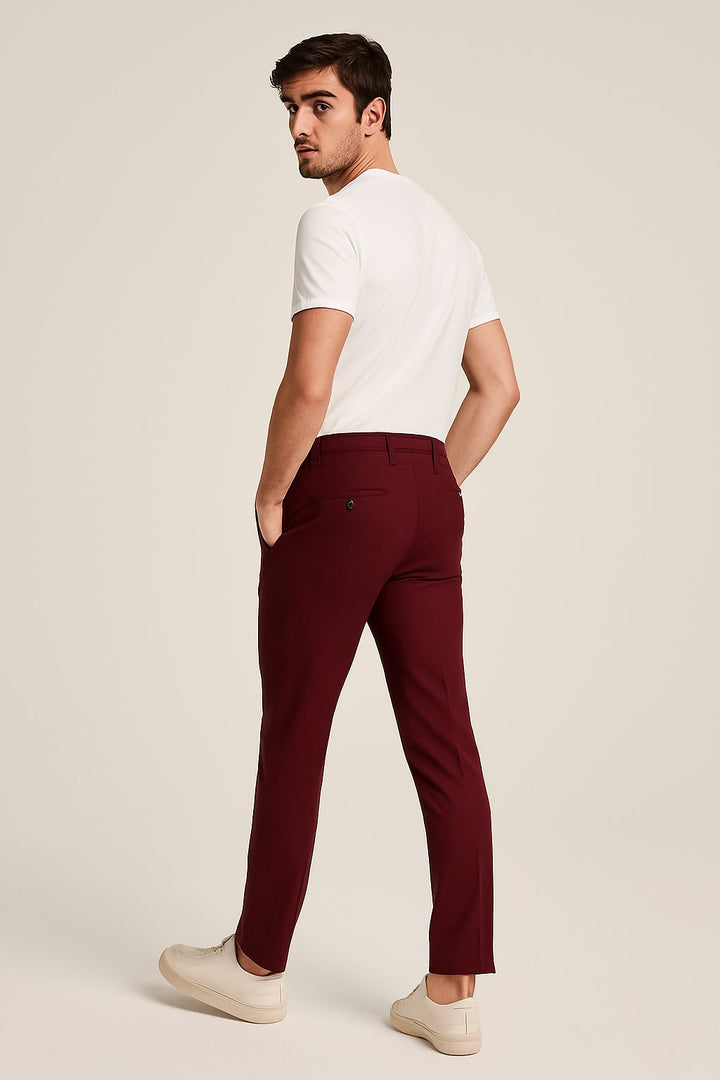 Men's Slim-Fit Button-Zip Tailored Pants