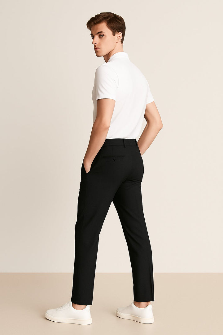 Men's Slim-Fit Button-Zip Tailored Pants
