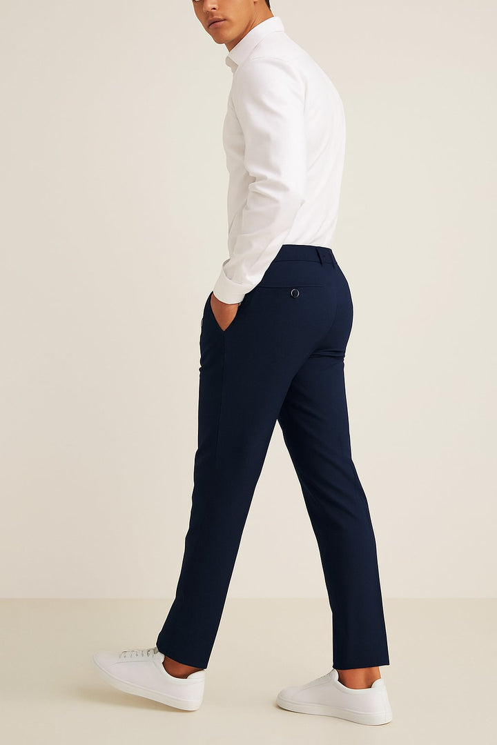 Men's Slim-Fit Button-Zip Tailored Pants