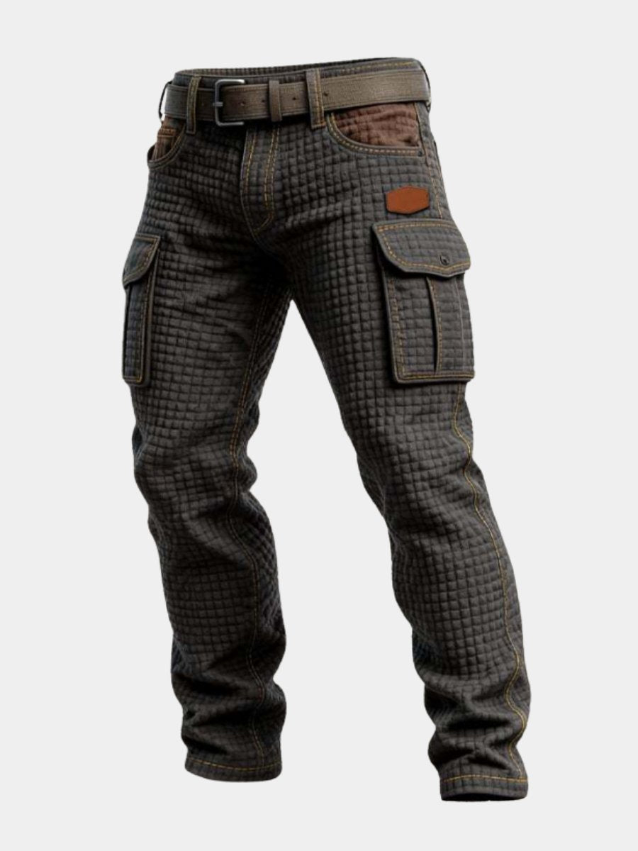 Men's Slim-Fit Textured Cargo Pants with Side Pockets