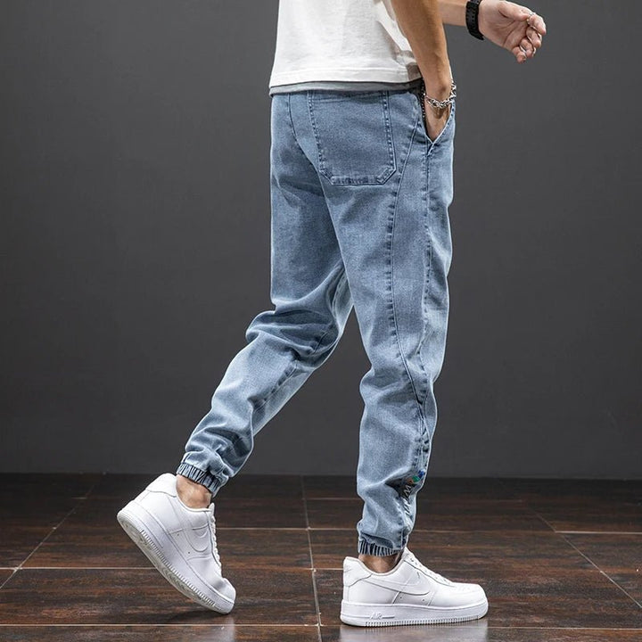 Men's Stretch Denim Elastic Waist Jogger Pants