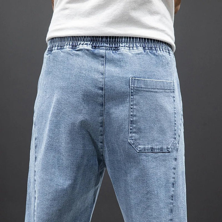 Men's Stretch Denim Elastic Waist Jogger Pants