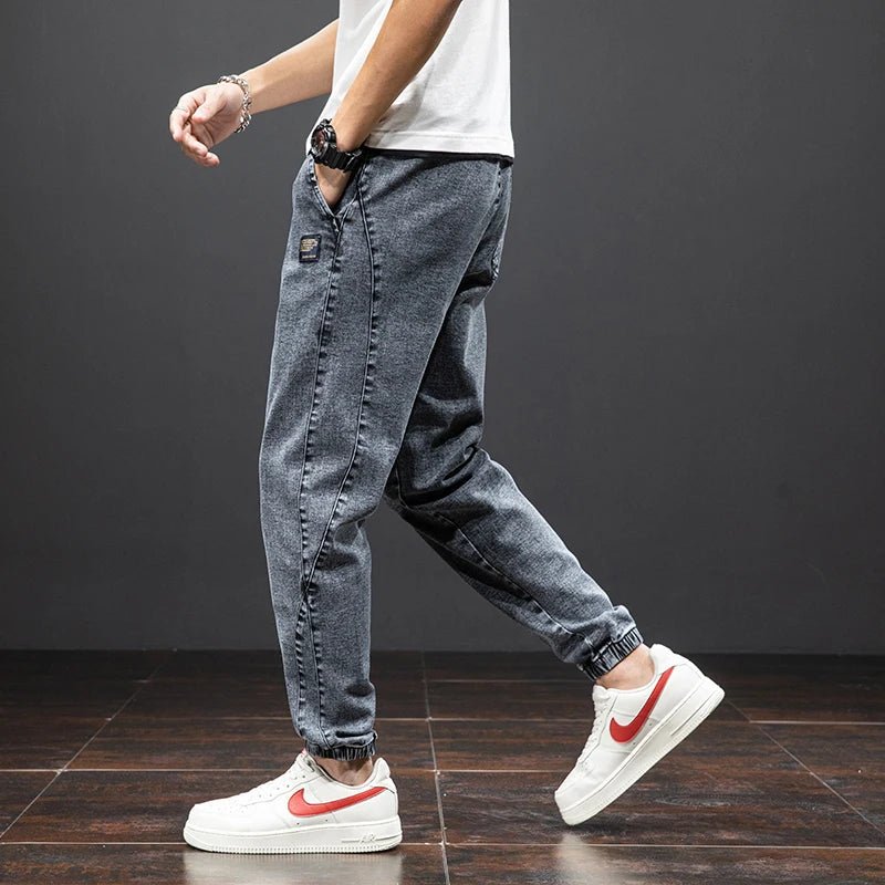 Men's Stretch Denim Elastic Waist Jogger Pants