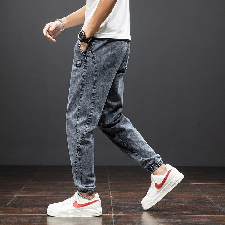 Men's Stretch Denim Elastic Waist Jogger Pants