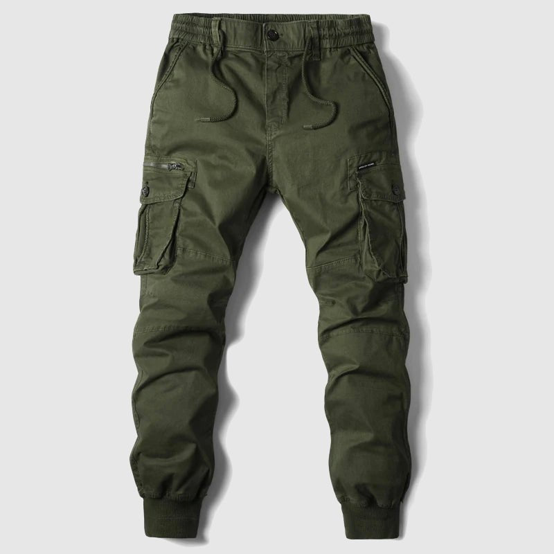 Men's Tactical Cargo Jogger Pants with Drawstring Waist - Green