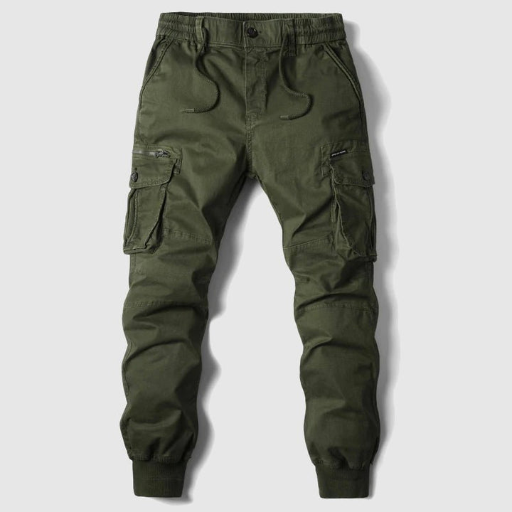 Men's Tactical Cargo Jogger Pants with Multiple Pockets - Green