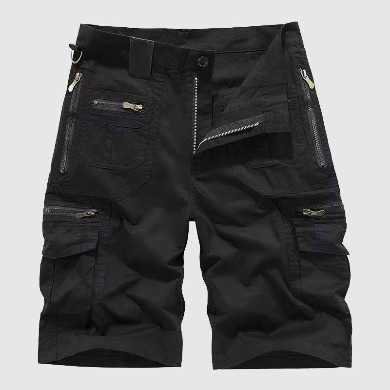 Men's Tactical Multi-Pocket Cargo Shorts - Black