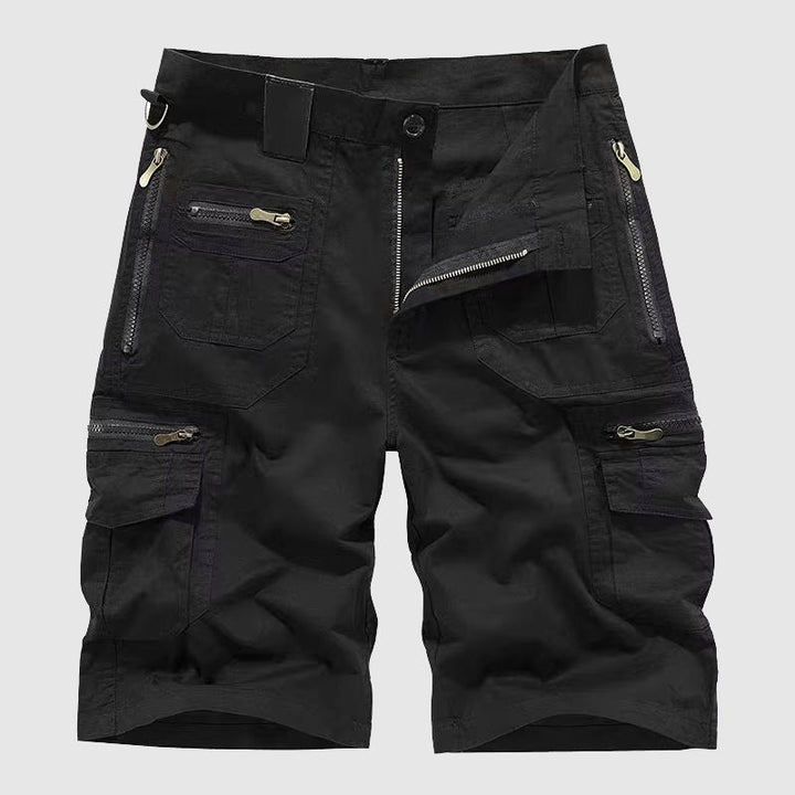 Men's Tactical Multi-Pocket Cargo Shorts - Black