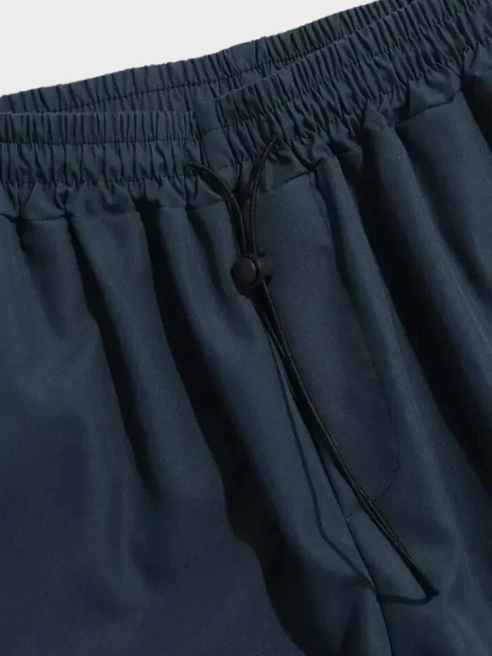 Men's Wide-Leg Elastic-Waist Drawstring Cargo Pants