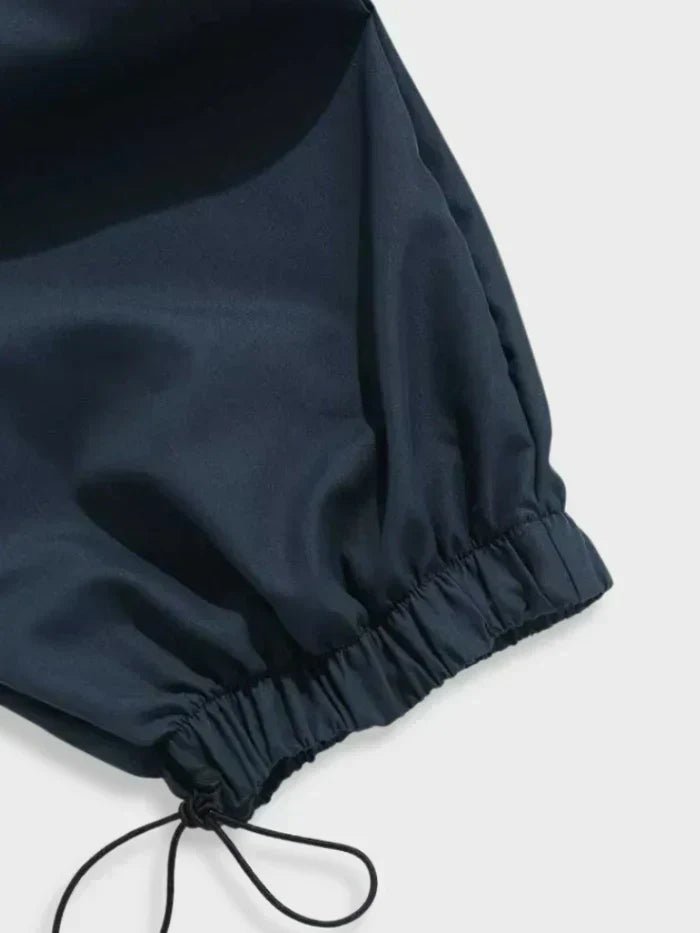 Men's Wide-Leg Elastic-Waist Drawstring Cargo Pants