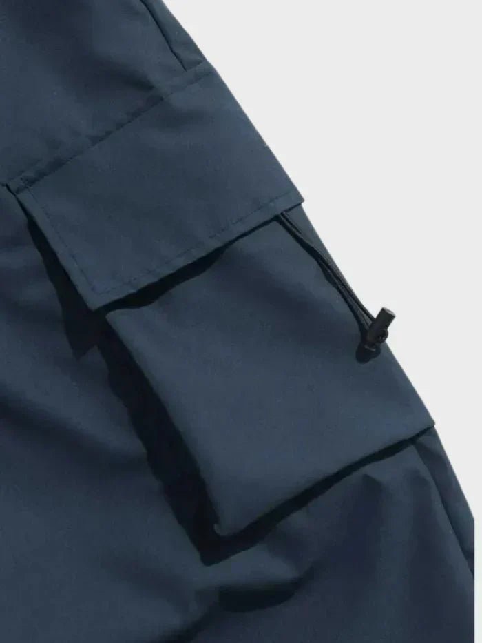Men's Wide-Leg Elastic-Waist Drawstring Cargo Pants