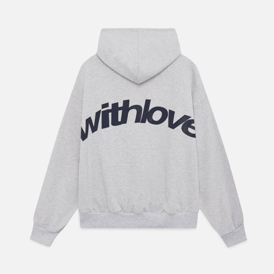 Unisex Oversized Heavyweight Cotton-Blend Pullover Hoodie - Grey