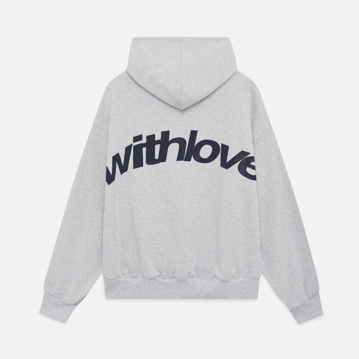 Unisex Oversized Heavyweight Cotton-Blend Pullover Hoodie - Grey