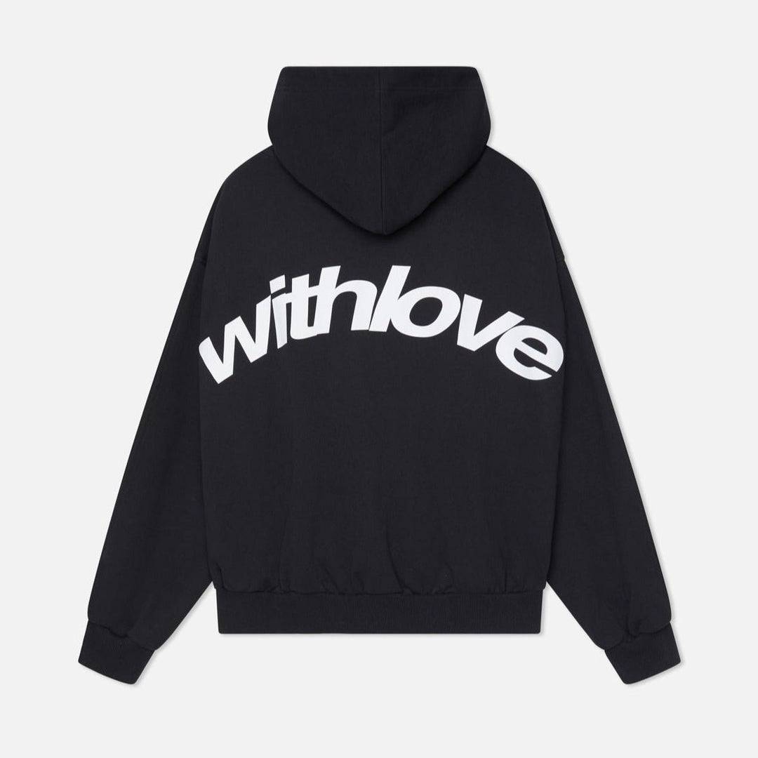Unisex Oversized Heavyweight Cotton-Blend Pullover Hoodie - Black