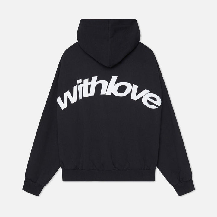 Unisex Oversized Heavyweight Cotton-Blend Pullover Hoodie - Black
