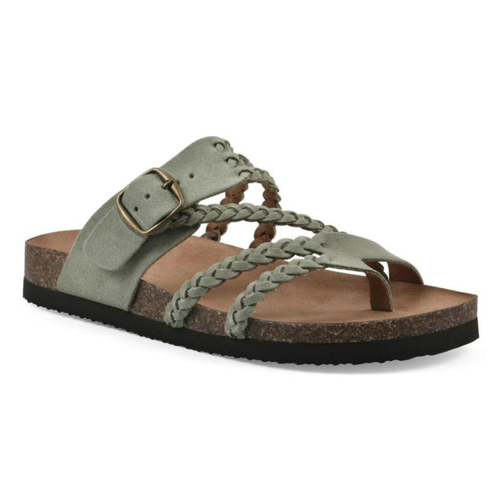 Women's Braided Buckle Toe-Loop Sandals - Green