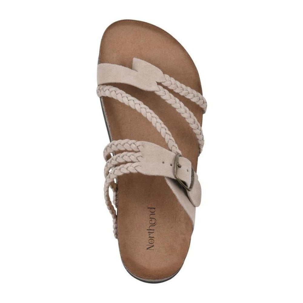 Women's Braided Buckle Toe-Loop Sandals