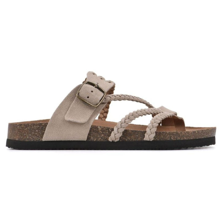 Women's Braided Buckle Toe-Loop Sandals - Beige