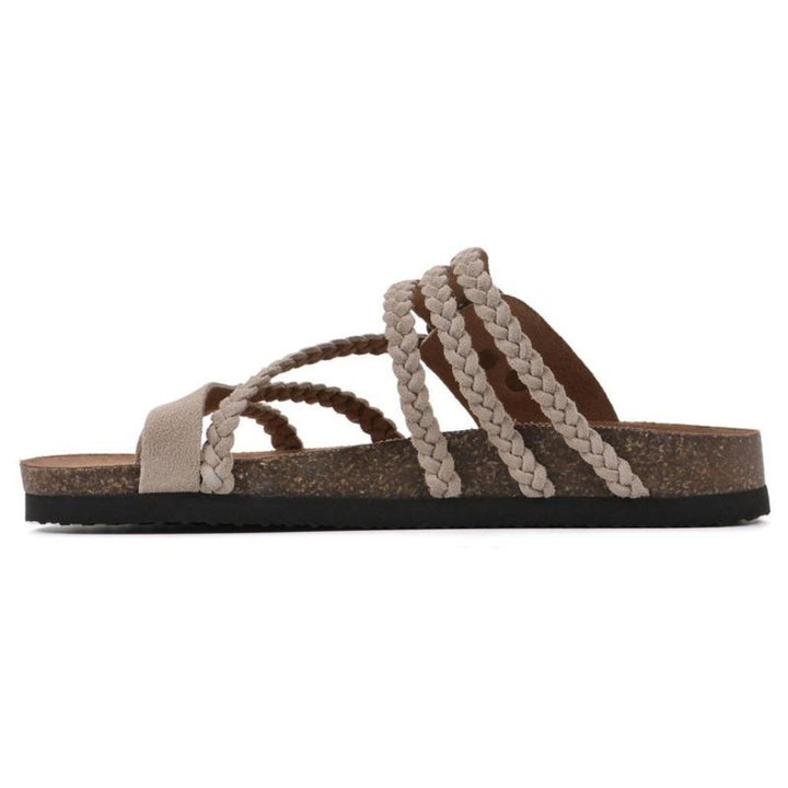 Women's Braided Buckle Toe-Loop Sandals