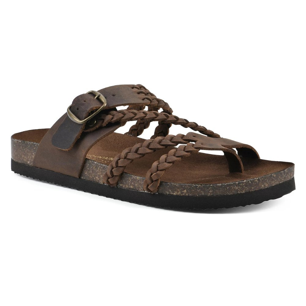 Women's Braided Buckle Toe-Loop Sandals - Khaki