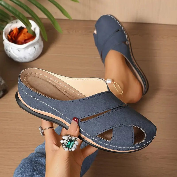 Women's Breathable Cushioned Slip-On Sandals - Blue