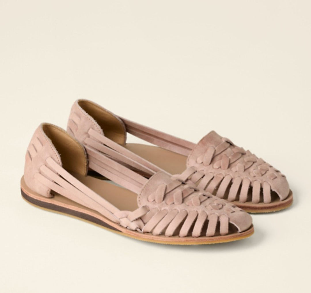 Women's Closed-Toe Woven Flat Sandals - Pink