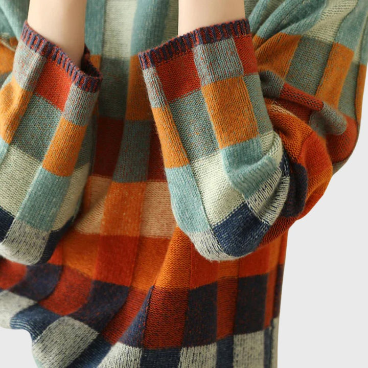 Women's Colorblock Mock-Neck Cashmere Pullover Sweater