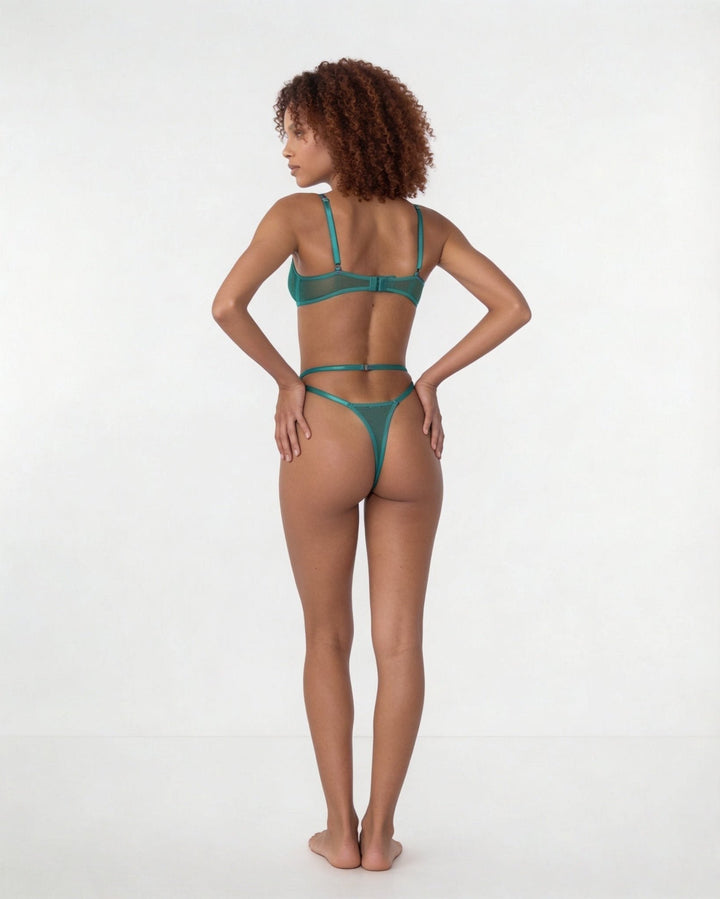 Women's Embroidered Lace Three-Piece Lingerie Set