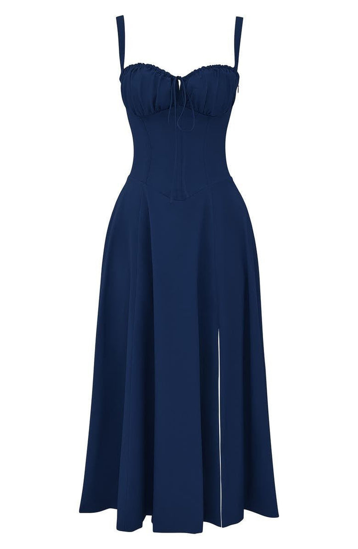 Women's Floral Corset-Style Bustier Midi Dress