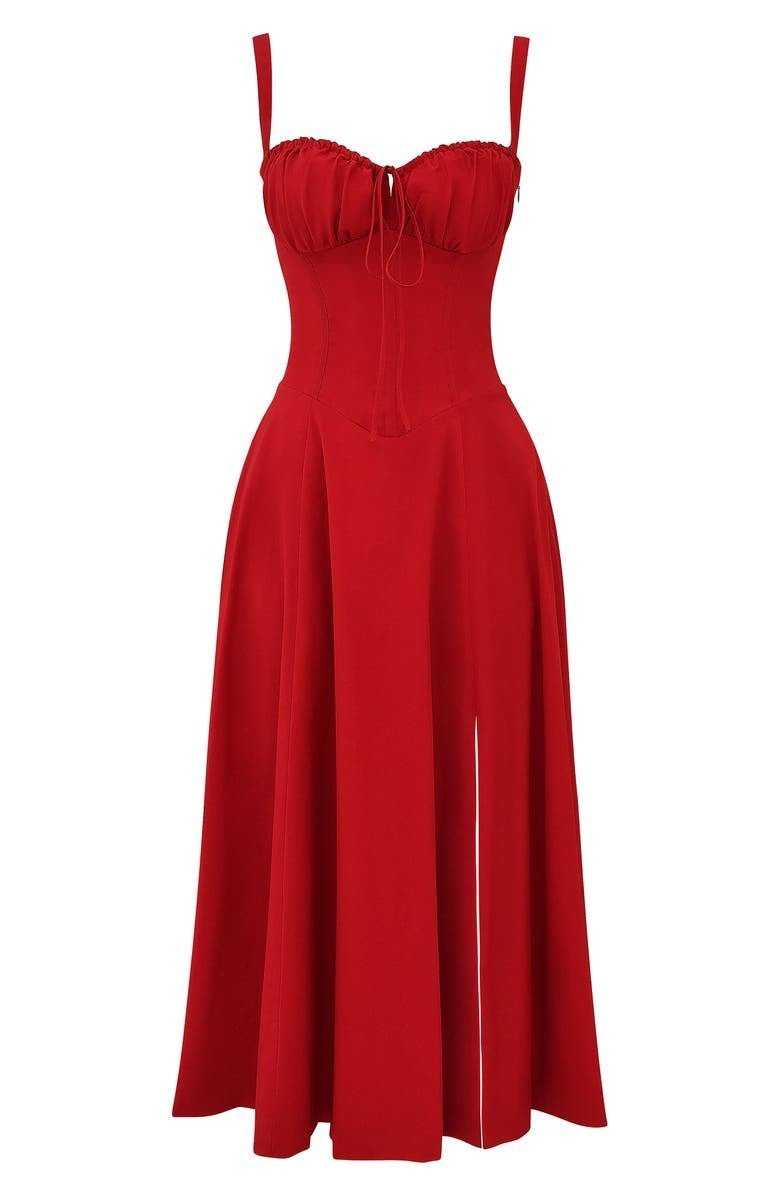 Women's Floral Corset-Style Bustier Midi Dress