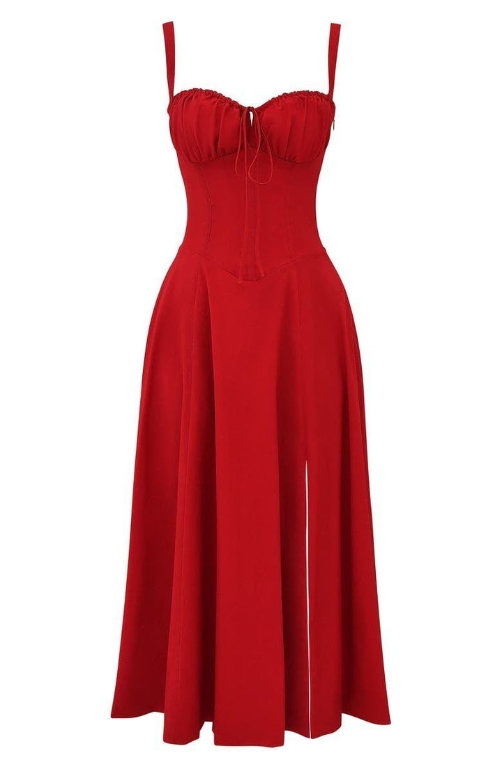 Women's Floral Corset-Style Bustier Midi Dress