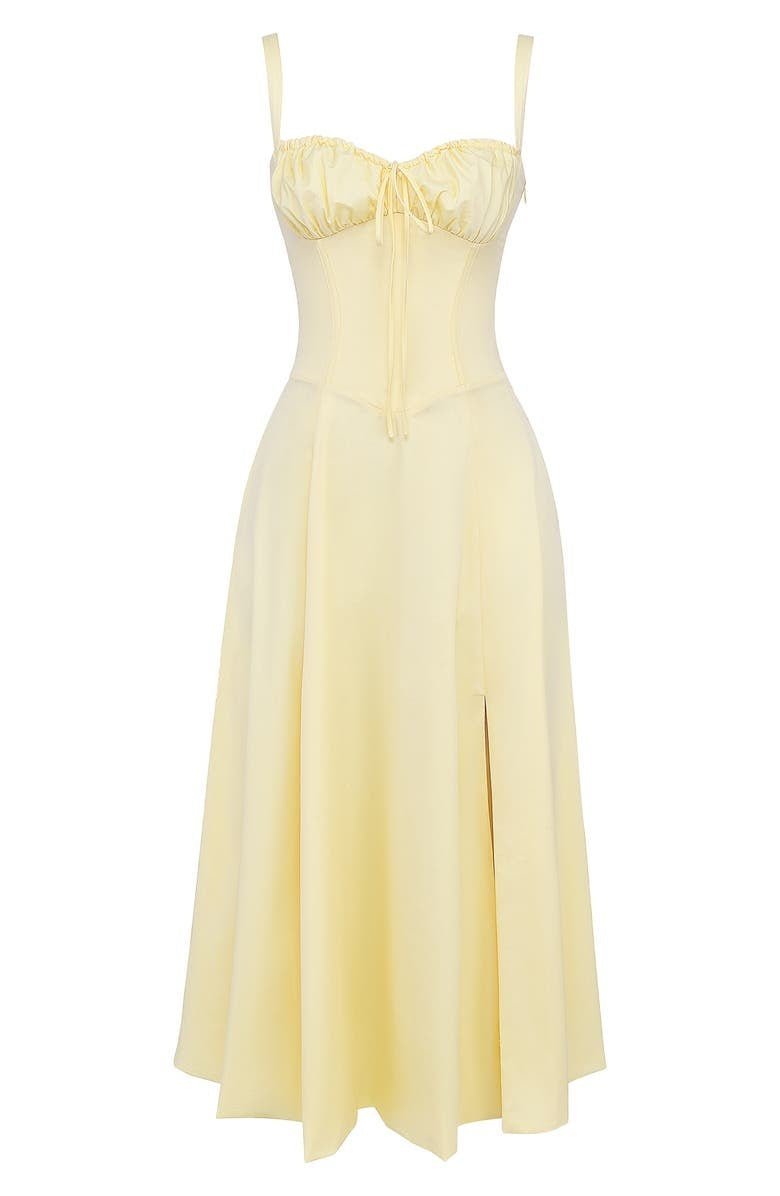 Women's Floral Corset-Style Bustier Midi Dress