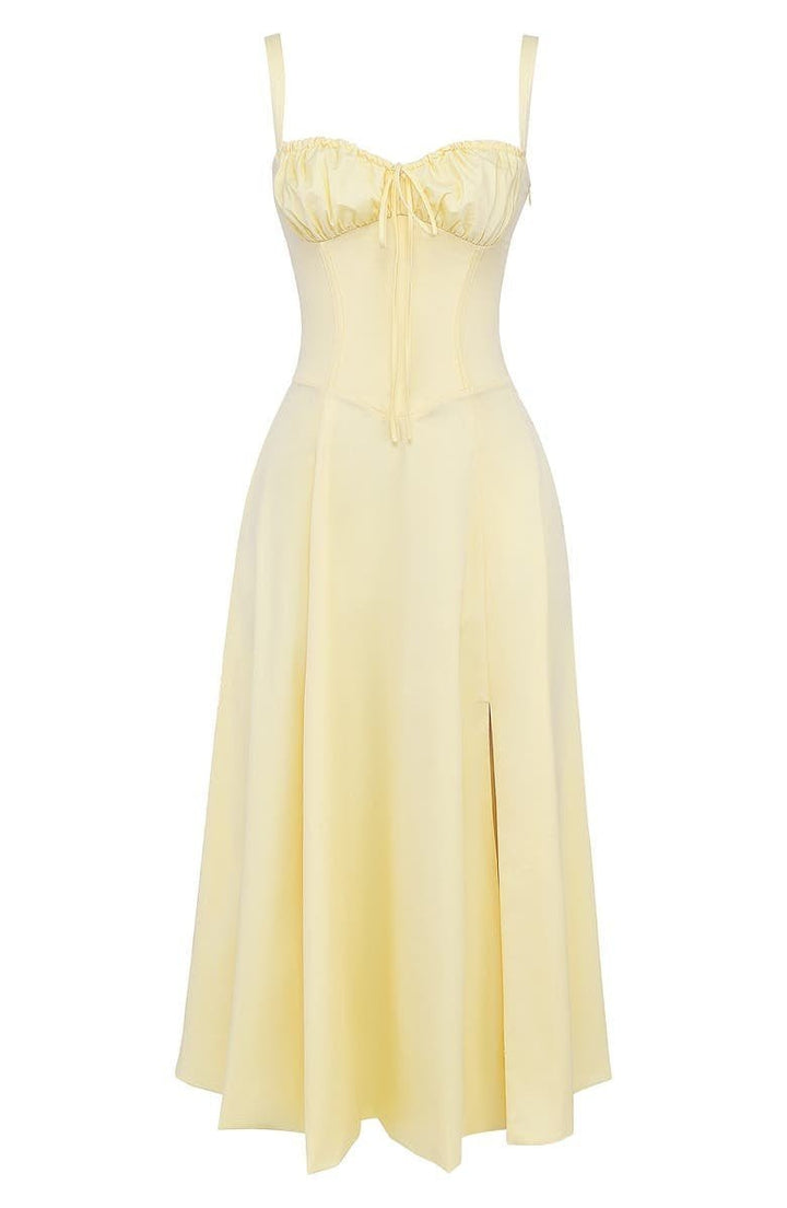 Women's Floral Corset-Style Bustier Midi Dress