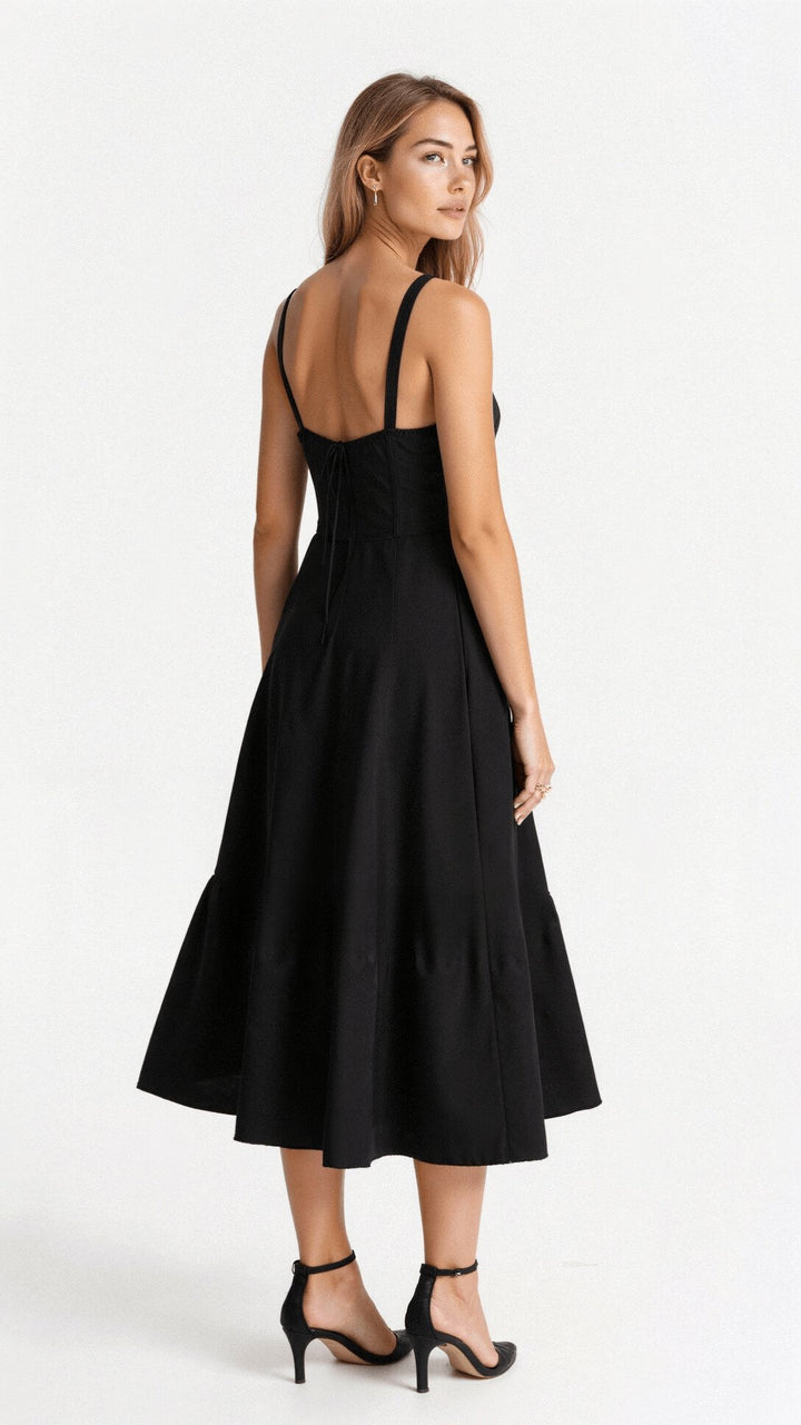 Women's Floral Corset-Style Bustier Midi Dress