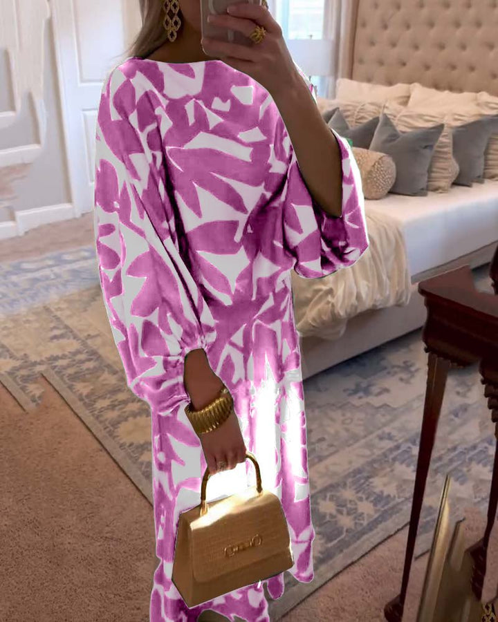 Women's Floral Lantern Sleeve Two-Piece Set