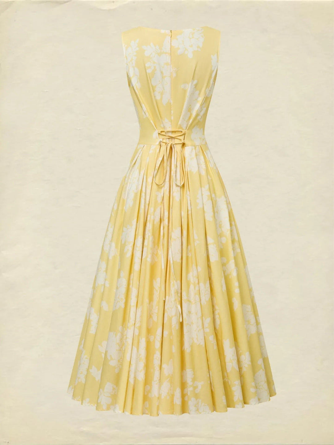 Women's Floral Linen Cotton-Blend Sleeveless Midi Dress
